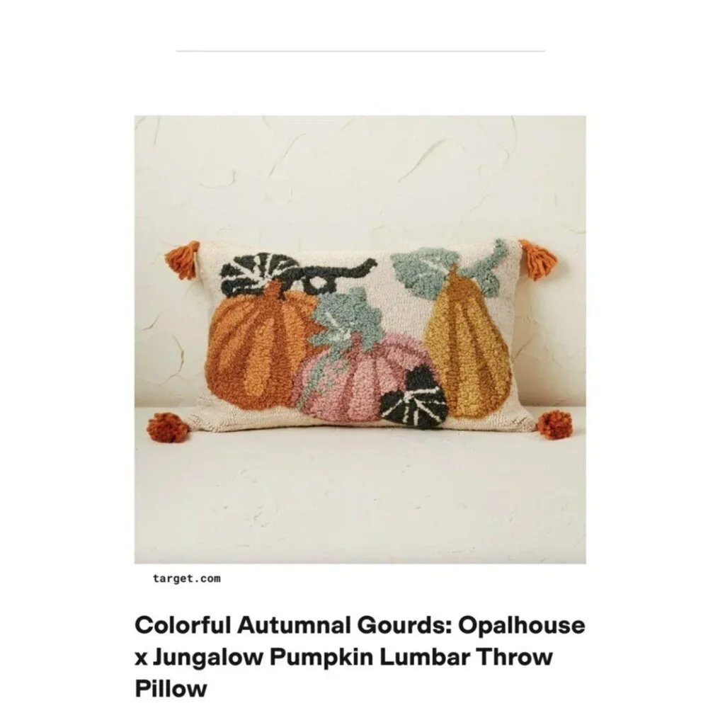Opalhouse Jungalow Pumpkin And Gourd Lumbar Pillow